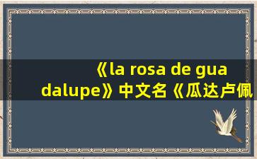 《la rosa de guadalupe》中文名《瓜达卢佩的玫瑰》